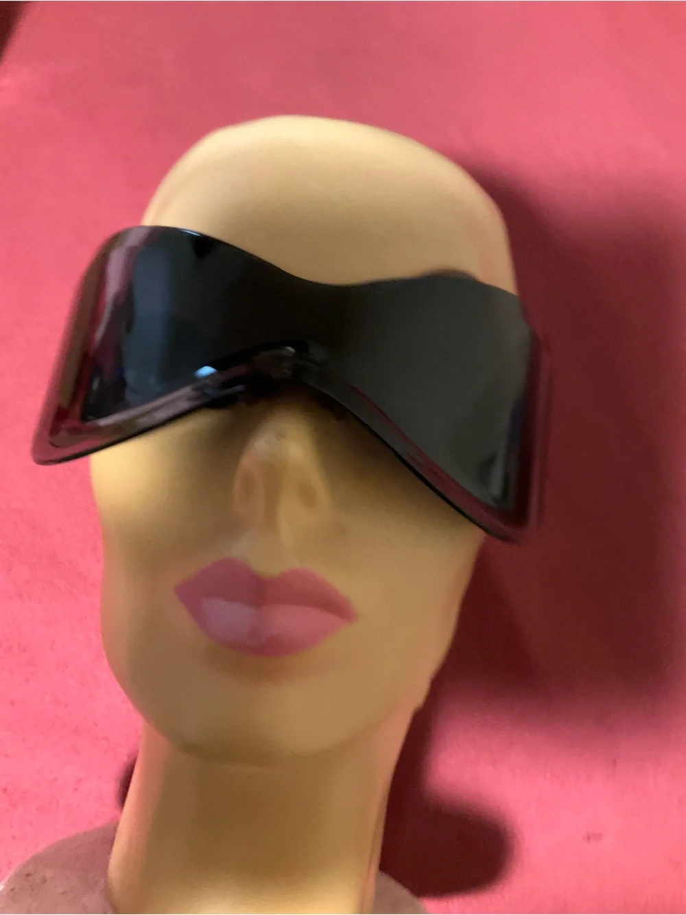 Dolls Kill Black Futuristic Shield Visor Sunglasses